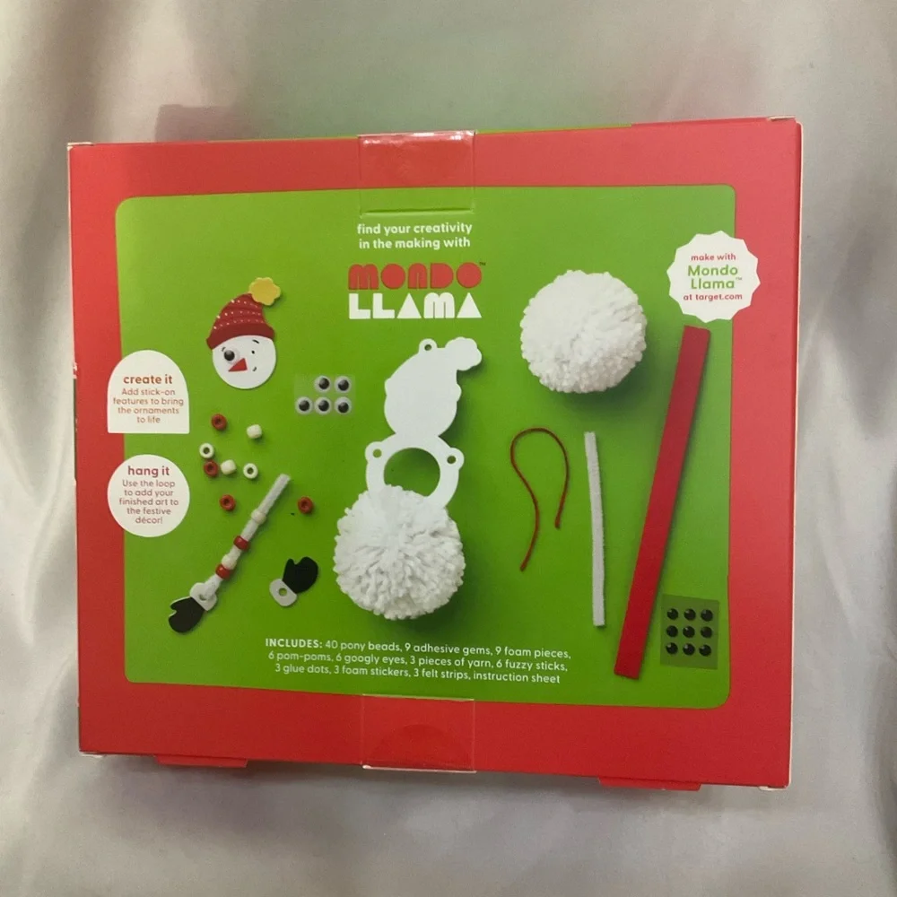 Mondo Llama Snowman Ornaments Kit NEW - Picture 2 of 3